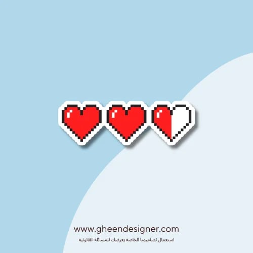 3 hearts sticker