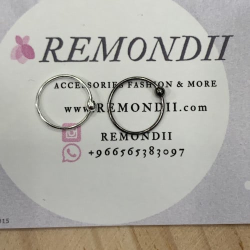 زمام أنف أسود فضي بدون تخريم