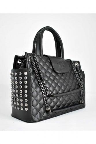 حقيبة كتف نسائية مبطنة لون أسود