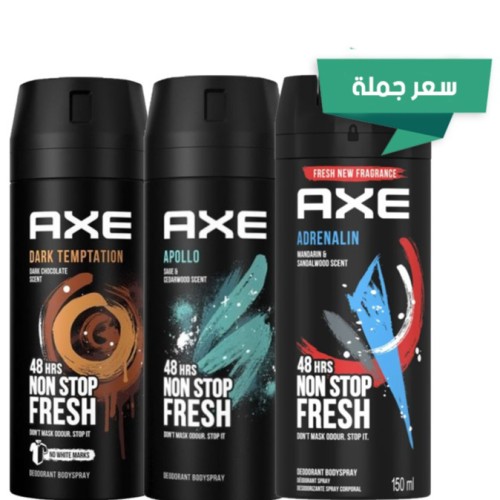مجموعة 3 عبوات اكس مزيل دارك تيمبتيشن - ابولو - اد...