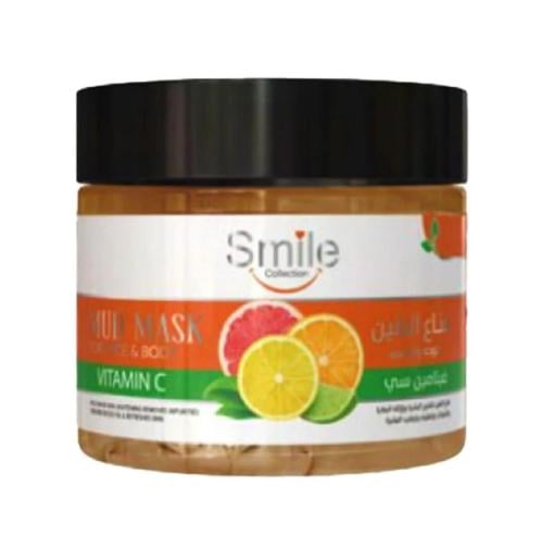 قناع الطين للوجه والجسم بفيتامين سي من سمايل 300مل