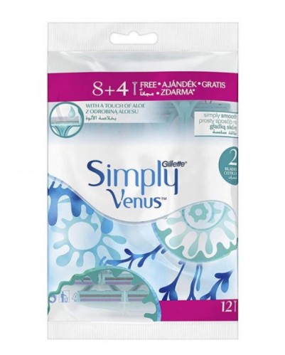 ماكينة حلاقة سيمبلي فينوس بشفرتين للنساء 4+8 من جي...