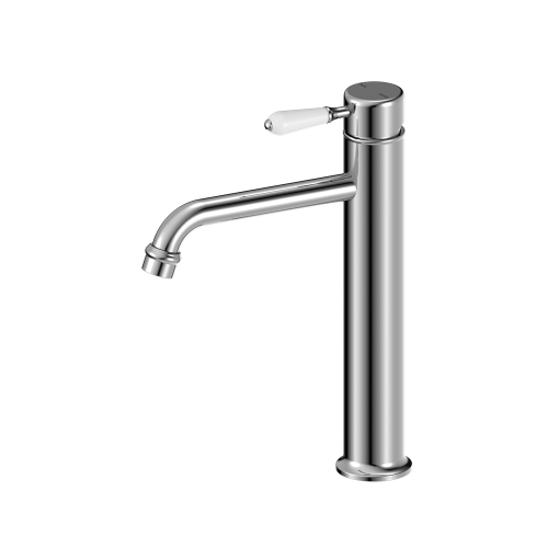 خلاط مغسلة عالي طويل مع مقبض من البورسلين الابيض و...