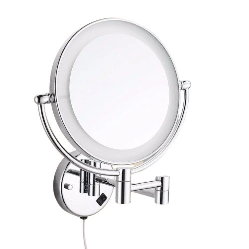 مراية مكبر دائرية نحيفة بإضاءة