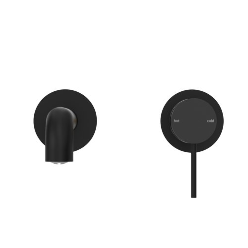 خلاط مغسلة جداري فتحتين اللون اسود مطفي مع القلب ا...