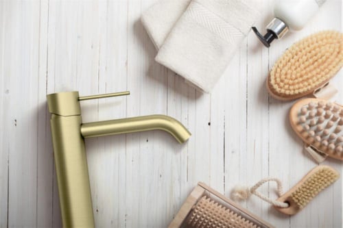 خلاط مغسلة عالي (ميكا) اللون ذهبي مصقول نيرو / Ner...