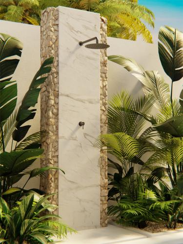 طاسة دش / شاور رأسي 30سم دائري اللون معدني رمادي (...