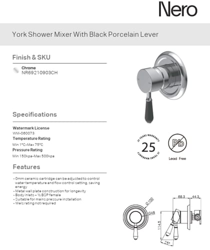 وجه خلاط شاور خط واحد بمقبض من البورسلين الأسود مع...