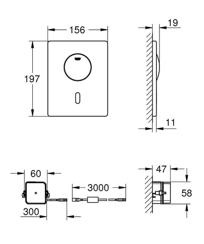 وجه سيفون دفن ليزر + يدوي جروهي / Grohe