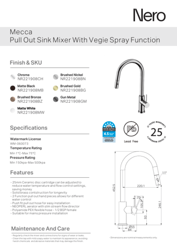 خلاط مطبخ مع لي سحاب اللون كروم نيرو / Nero
