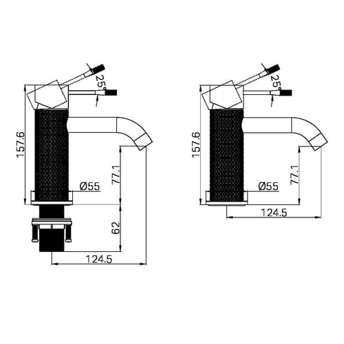 خلاط مغسلة (اوبال) اللون الذهبي المصقول نيرو / Ner...