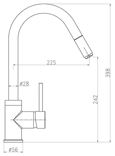 خلاط مطبخ سحاب كروم مطفي هزنت / HESANIT
