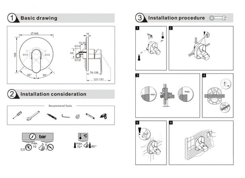 وجه خلاط دفن خط واحد دائري كروم برونزو / BRONZO