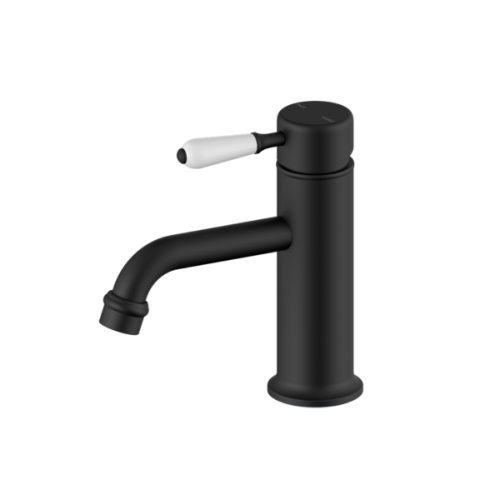 خلاط مغسلة مع مقبض من البورسلين الأبيض و اللون الا...