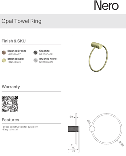 علاقة مناشف دائرية اللون النيكل المصقول (اوبال) ني...