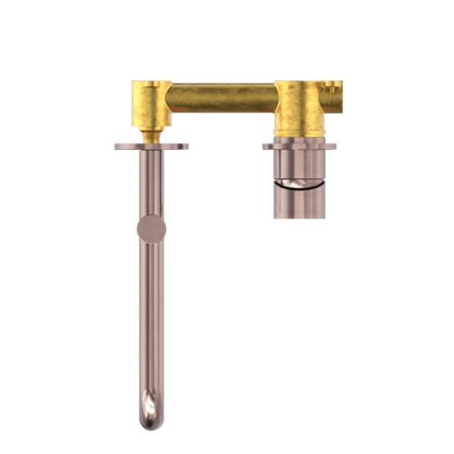 خلاط مغسلة جداري فتحتين برأس متحرك اللون برونز مصق...