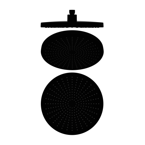 طاسة دش / شاور رأسي 25 سم دائري اللون الاسود المطف...