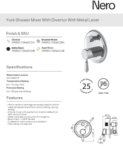 وجه خلاط شاور خطين - محول - اللون كروم مع القلب ال...