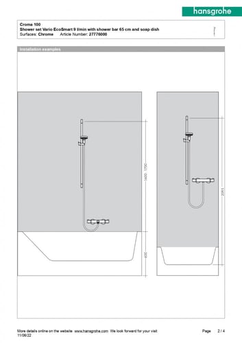 مسطرة كروما مع لي وسماعة هانس جروهي / hansgrohe