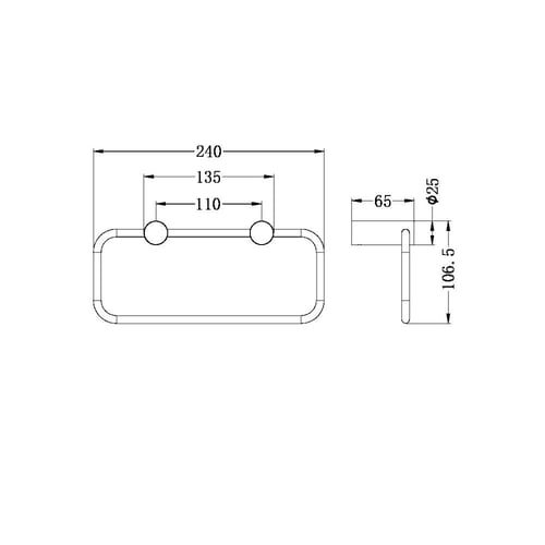 علاقة مناشف مستطيل اللون الذهبي المصقول نيرو / Ner...
