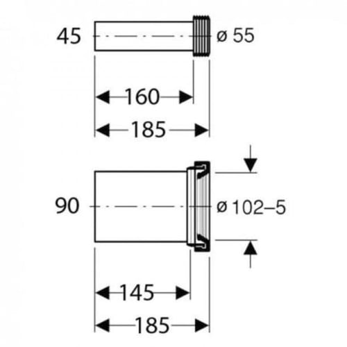 وصلة صرف وتغذية لزوم كرسي معلق جيبرت / GEBERIT