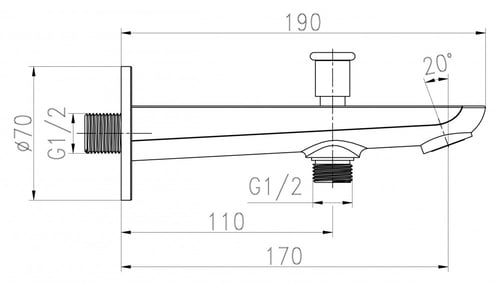 مصب ماء مع محول دائري كروم هزنت / Hesanit