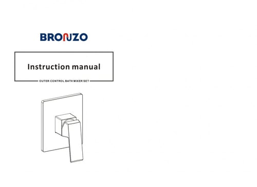 وجه خلاط دفن خط واحد كروم مربع برونزو / BRONZO