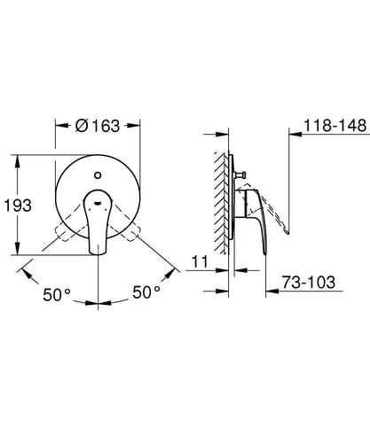 وجه خلاط دفن خطين موديل M يورو سمارت جروهي / GROHE