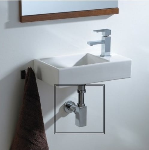 هراب مغسلة (سيفون) كروم مربع