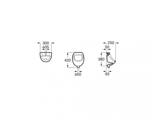 مبولة بورسلان أبيض Mini مع الهراب روكا / ROCA