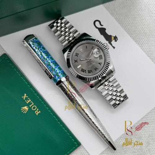 طقم ساعة رولكس مع قلم كارتير