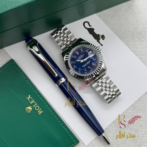 طقم ساعة رولكس مع قلم كارتير