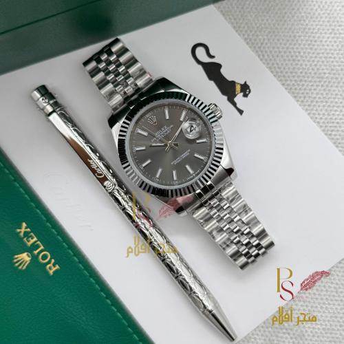 طقم ساعة رولكس مع قلم كارتير