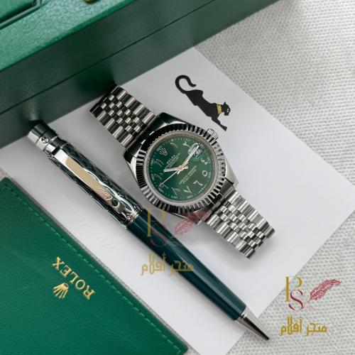 طقم ساعة رولكس مع قلم كارتير