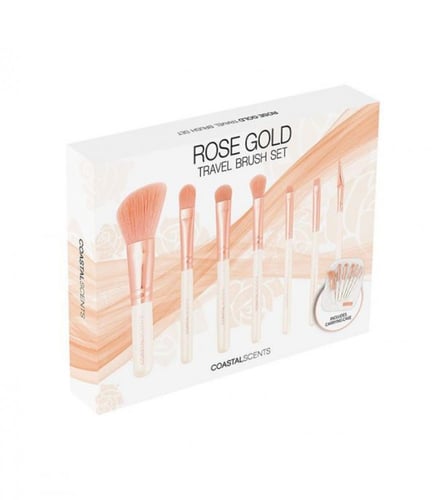 طقم مكون من 7 فرش مع حقيبة روز جولد من كوستال سينت...