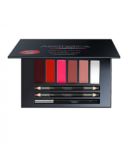 مجموعة تحديد الشفاة مع فرشاة للعيون وقلمين للتحديد...