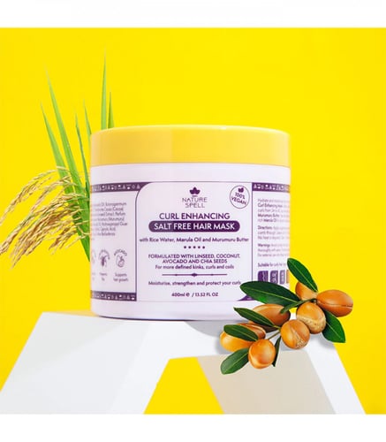 ماسك معزز للشعر الكيرلي خالي من الاملاح من نيتشر س...