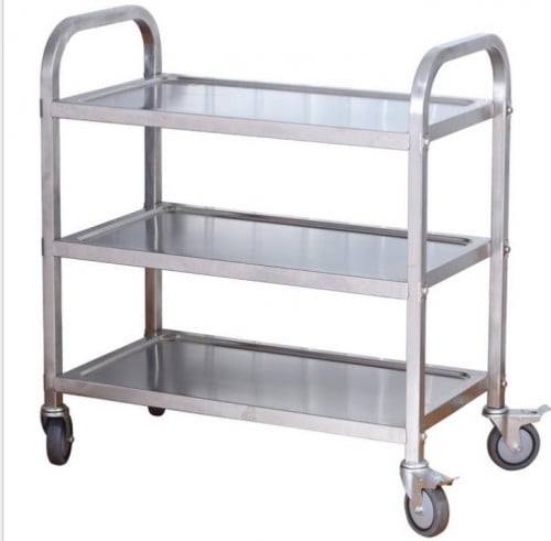 عربه تقديم طعام استيل فضي/ذهبي