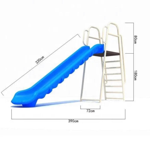 A straight slide with a ladder