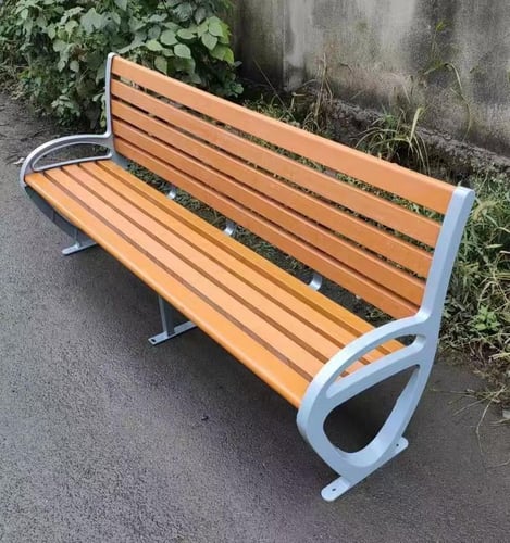 Garden chair made of wood with iron