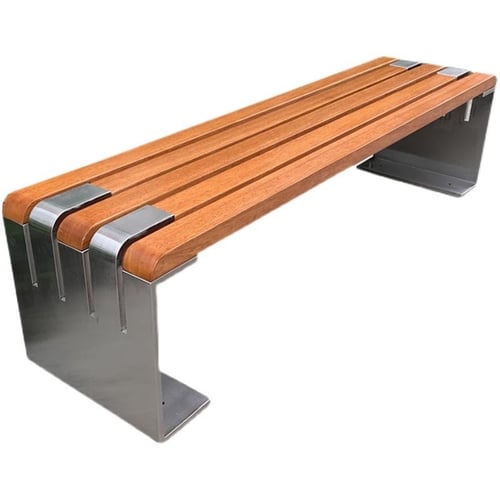Garden wooden chair with stainless steel
