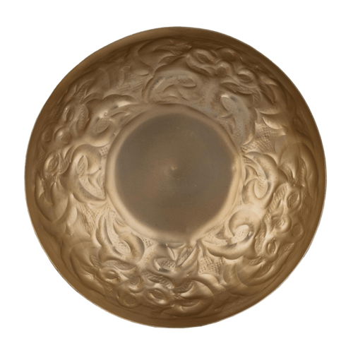 وعاء تقديم بقاعدة خشبية من السيف - لون ذهبي