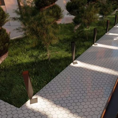 انارة خارجية -عامود انارة حدائق مربع بزاوية مفتوحة...