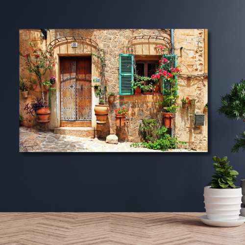 لوحة جدارية فنية مطبوعة منزل قديم