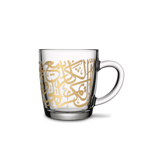 طقم مجات مع صحون كريم من دملاج – 4 قطع (ذهب)