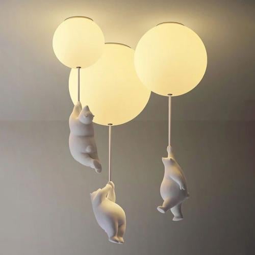 انارة سقف معلقة دب مع كرة مضيئة حجم صغير - 15*35 س...