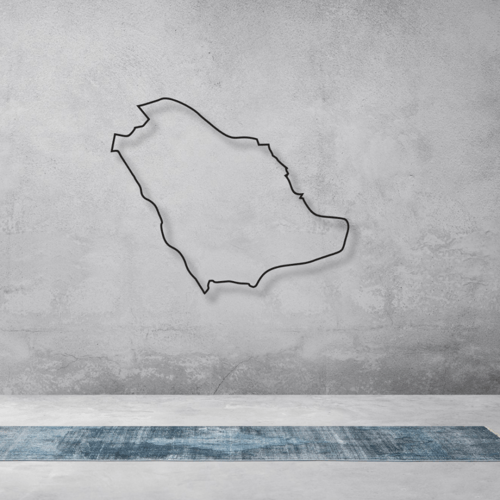 منحوتة خشبية لوحة ديكور نقشة خريطة السعودية - لون...