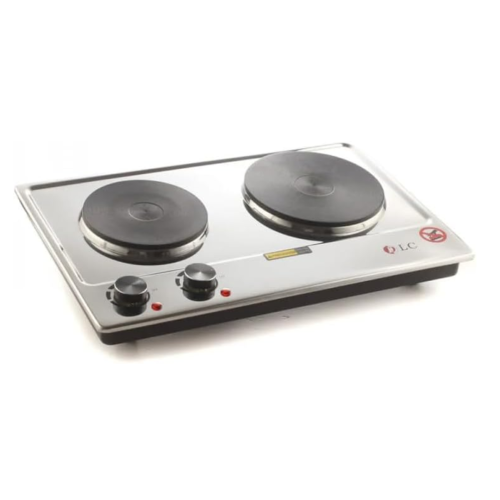 موقد كهربائي ستيل حجري شعلتين من دي ال سي - 2500 و...