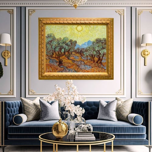 لوحة جدارية كلاسيكية مطبوعة ومغلفة بالزجاج - الفنا...