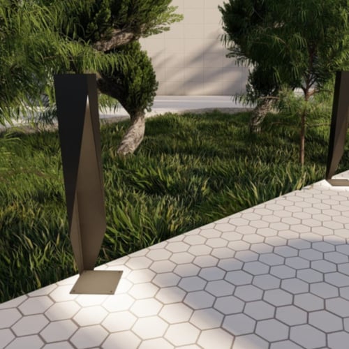 انارة خارجية -عامود انارة حدائق مربع بزاوية مفتوحة...